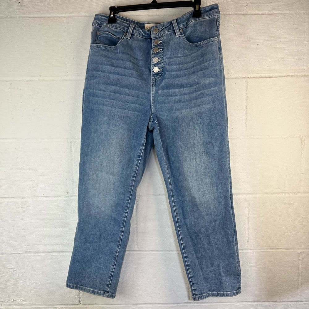 Soft Surroundings Button Fly Light Wash Jeans, 18P